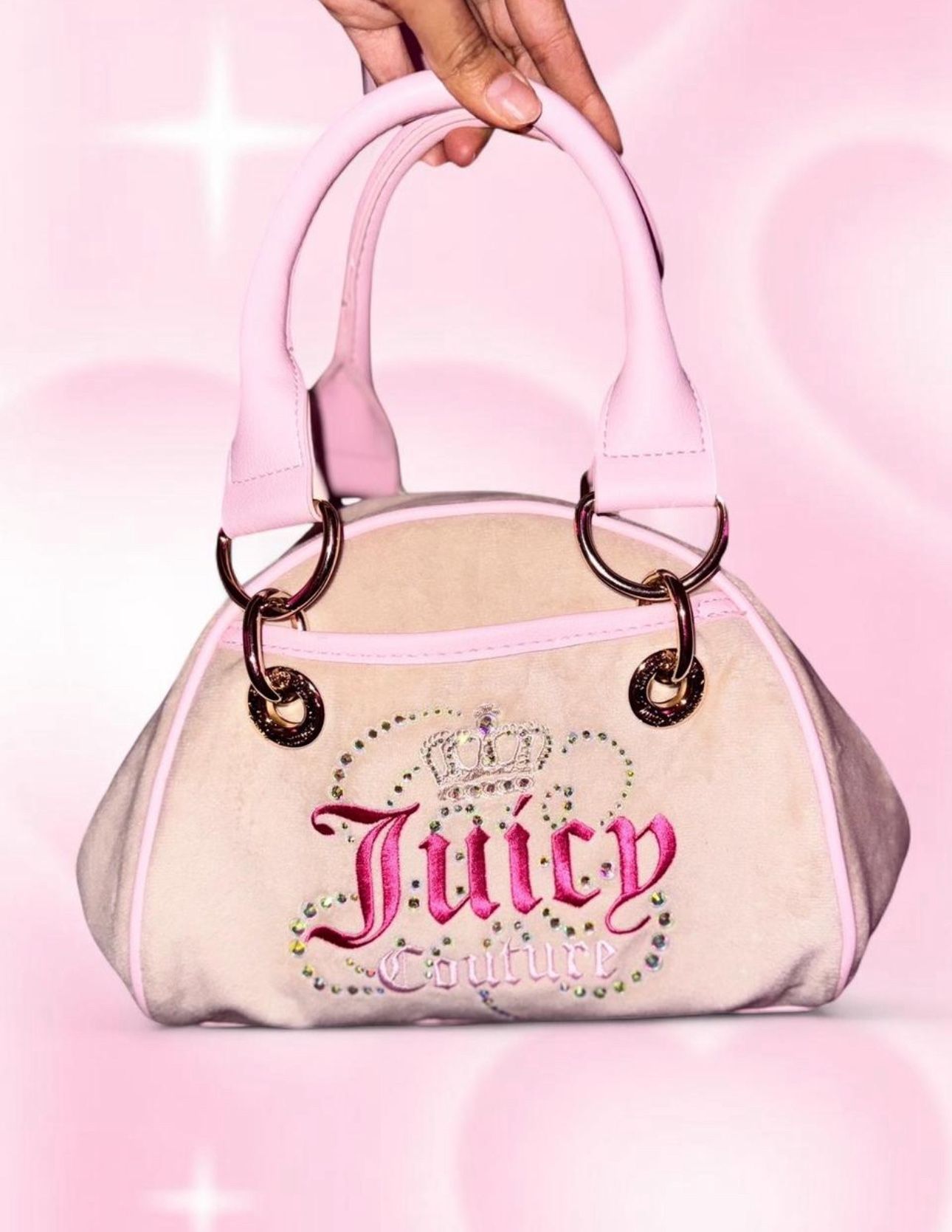 Juicy Couture Beige Pink Dreamy Satchel Bag (More bags on my profile)