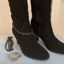 Connie Cecelia Suede Boots Black, size 9M