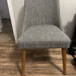 Gray Chair With Wooden Legs