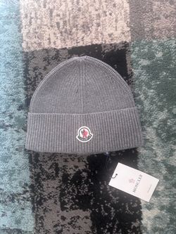 Moncler Grey Ribbed Knit Beanie