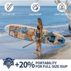 Inflatable Paddle Board SUP: Stand Up Paddle Boards for Adults Premium Blow Up Paddleboard with SUP Accessories Backpack Bottom Fin for Paddling Surf 