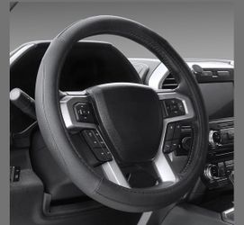 SEG Direct Black Microfiber Leather Steering Wheel Cover