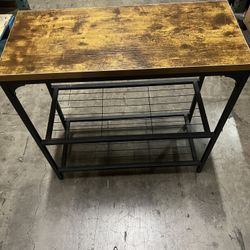 wooden desk and table with drawer 
