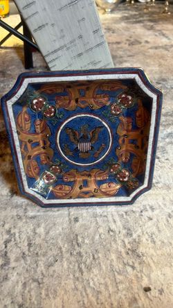 Decorative Ceramic Plate with American Eagle Crest