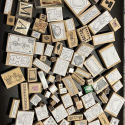 New and Used about 320 Rubber stamps *variety of themes and extra large, large, medium, small, extra small pieces