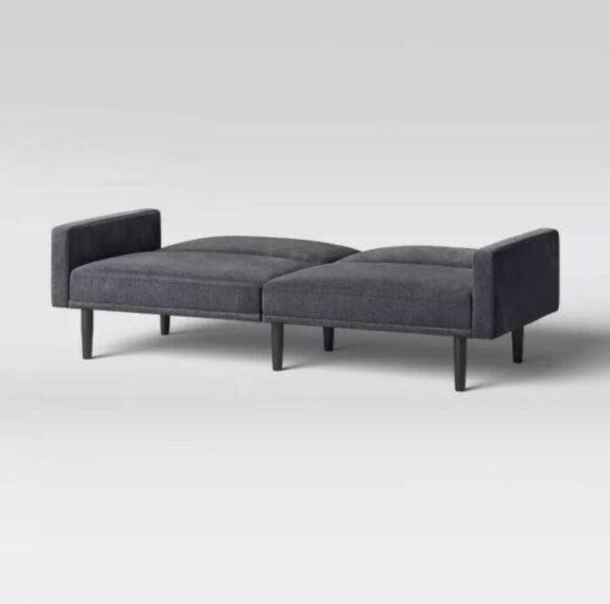 Room Essentials Futon Sofa with Arms Charcoal Grey Brand New in