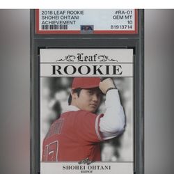 2018 Leaf Rookie Achievement Shohei Ohtani Angels RC PSA