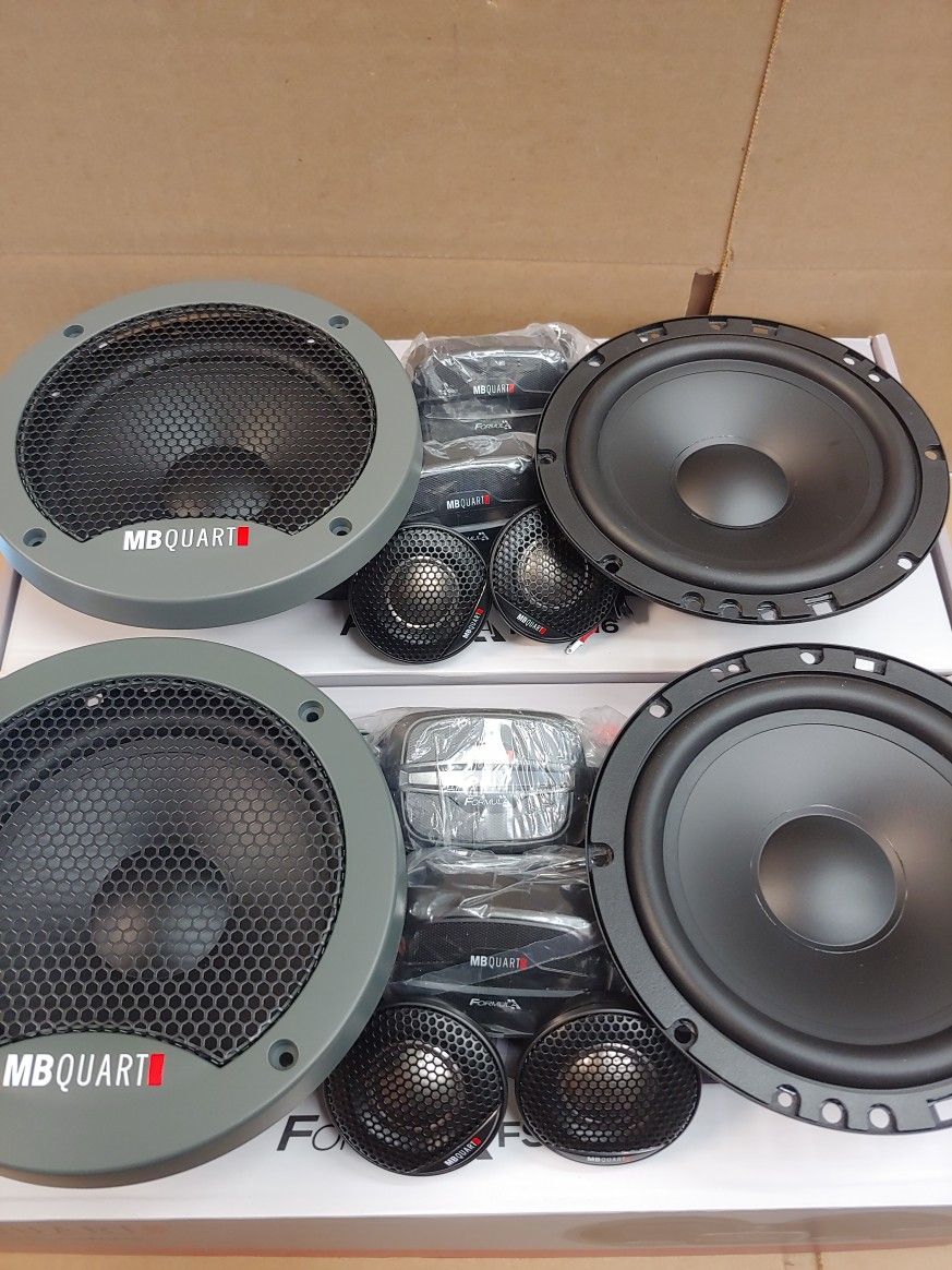 MB QUART 2 PAIRS 6.5' 140 WATTS COMPONENT SET WITH CROSSOVER CAR SPEAKER ( BRAND NEW PRICE IS LOWEST INSTALL NOT AVAILABLE )