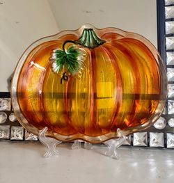 Glass Pumpkin Plate 12x10
