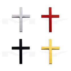 3D Metal Cross Car Emblem – Vehicle & Electric Motorcycle Body Sticker