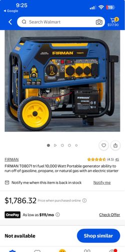 Firman Portable Generator with Dual Fuel Kit