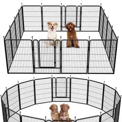Rollick Dog Playpen Designed for Camping, Yard, 40" Height for Large/Medium/Small Dogs, 16 Panels