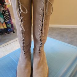 Cole Haan Suede Tan Tall Shaft Boots Sz. 8.5