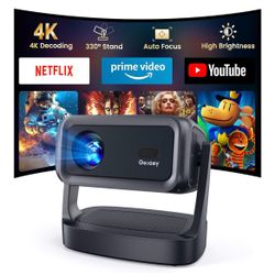 NEW OPEN BOX – Goiaey GO2 Mini Smart Projector (4K Support, WiFi 6, Bluetooth, Netflix Built-In)
