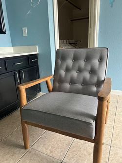 Mid-Century Gray Modern Accent Chair