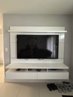 White Modern Floating Wall Unit
