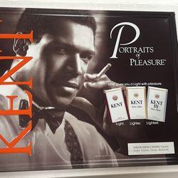 Vintage 90s Metal Kent Cigarettes Sign 22” X 17”