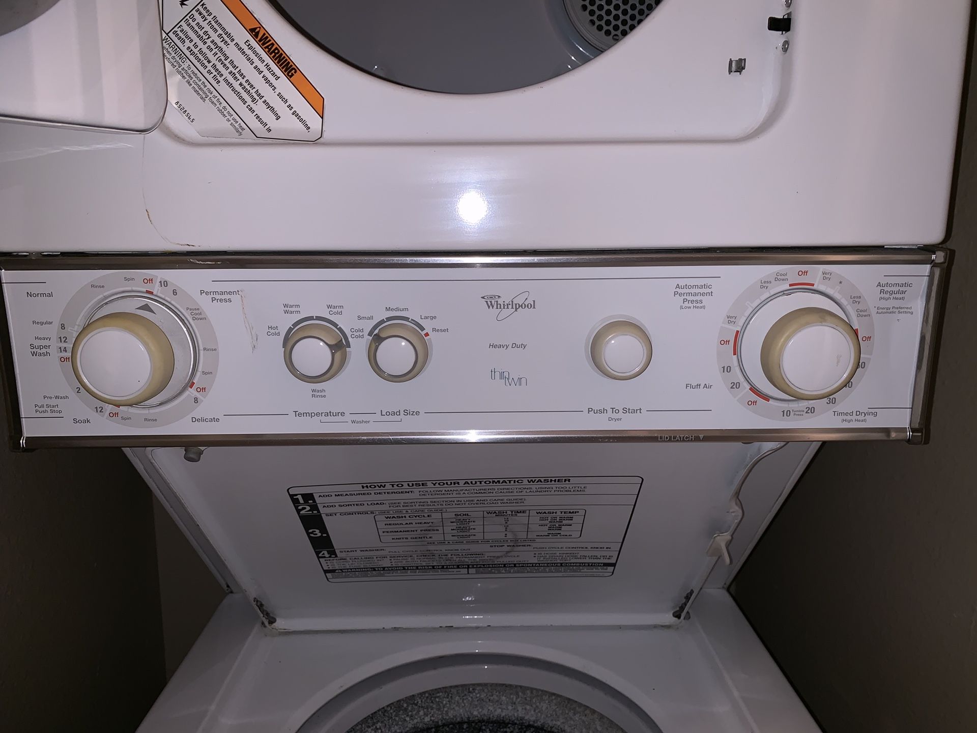 Whirlpool Stackable Washer Dryer Combo
