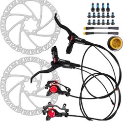 Zoom eBike Hydraulic Brake Upgrade Kit – 2/3 PIN Male Waterproof Power-Off Sensor Connector, Pre-Bled Brake Levers & Calipers with 160mm Rotors