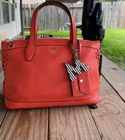 Henry Bendel NOHO Satchel novelty Gusset Leather Bag