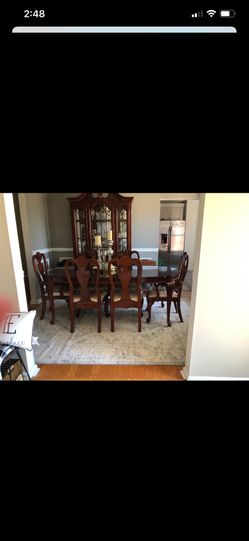 Table and China cabinet