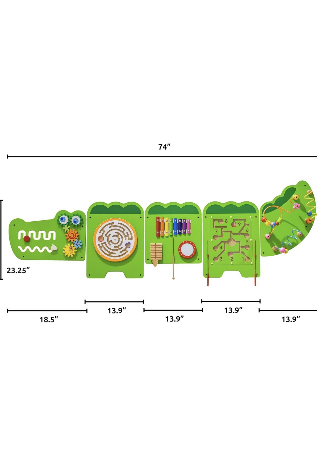 Spark & Wow Crocodile activity wall panels sensory toy busy board toddler room decor