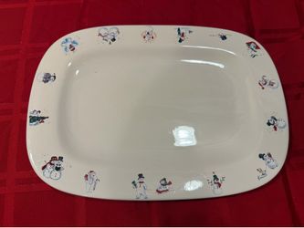 15”x10” 1999 BATH & BODY WORKS SNOWMAN SERVING TRAY PLATTER