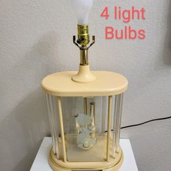 Vintage Etched Roses Lucite Lamp