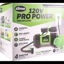 Slime 120V Pro Power Tire Inflater with Car Cigar Plug In Port