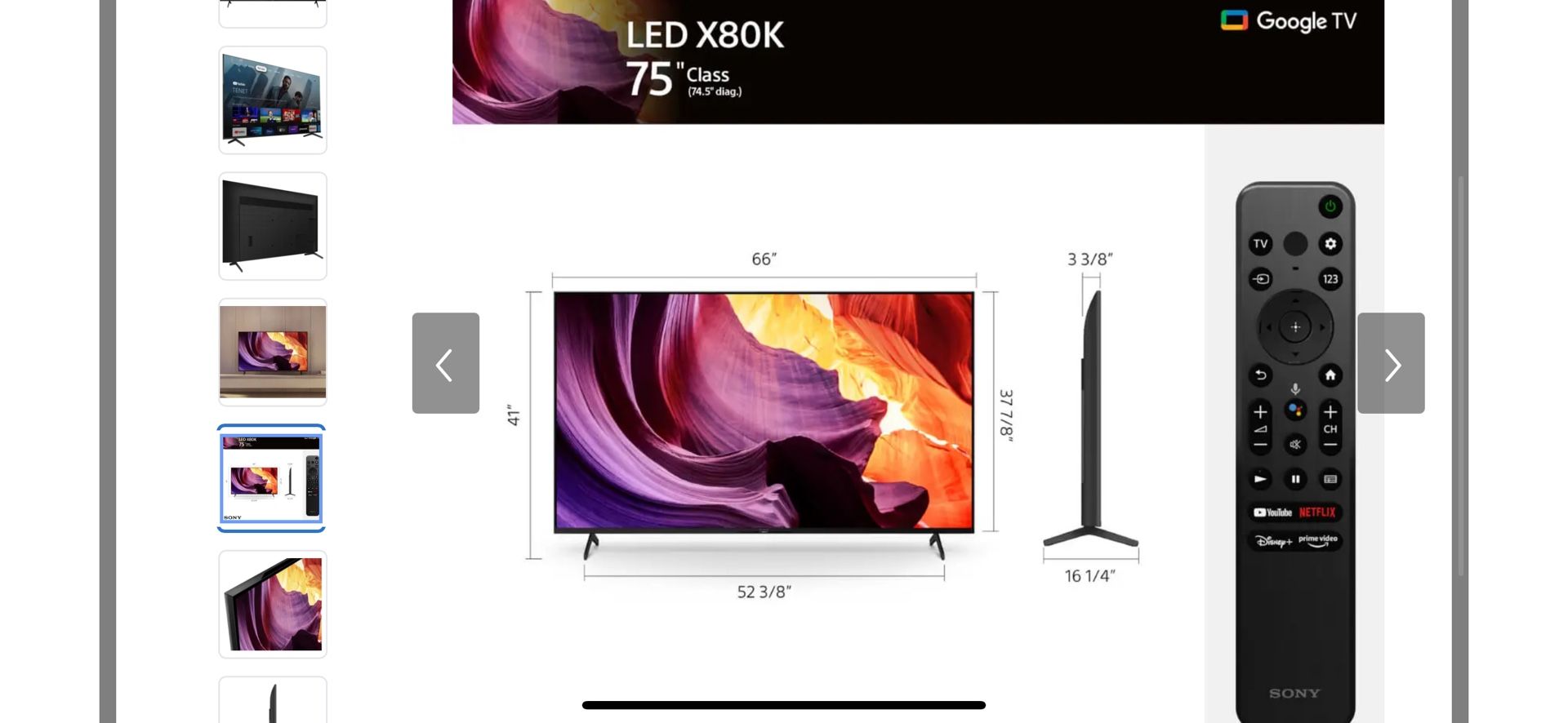 New 75” Sony Smart TV - KD-75X80CK