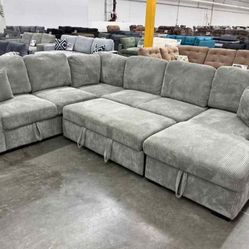 New 92x119x60 Sleeper Sectional Couch With Storage / Free Delivery 