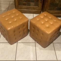 2 Leather Ottoman (Scan Design)