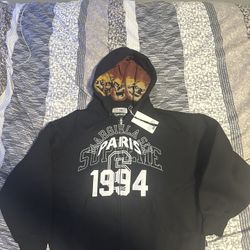 Supreme Maison Margiela black distressed zip up hoodie Brand new with tags Size S fits little bit oversized beautiful cropped fit(measurements provide
