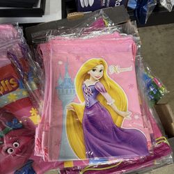 Disney Tangled Princess Rapunzel 10" X 14" Drawstring Backpack Heavy Duty Nylon Tote Bag Color