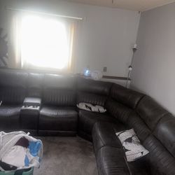 Leather Sectional Barely Used 