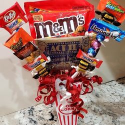 24in Valentine's Popcorn & Candy Arrangements $10 Each 
