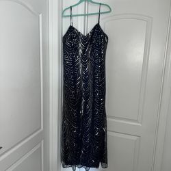 David’s Bridal Navy Blue Formal Dress Long Size 20