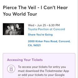 2 Pierce The Veil Tickets Concord 6/25