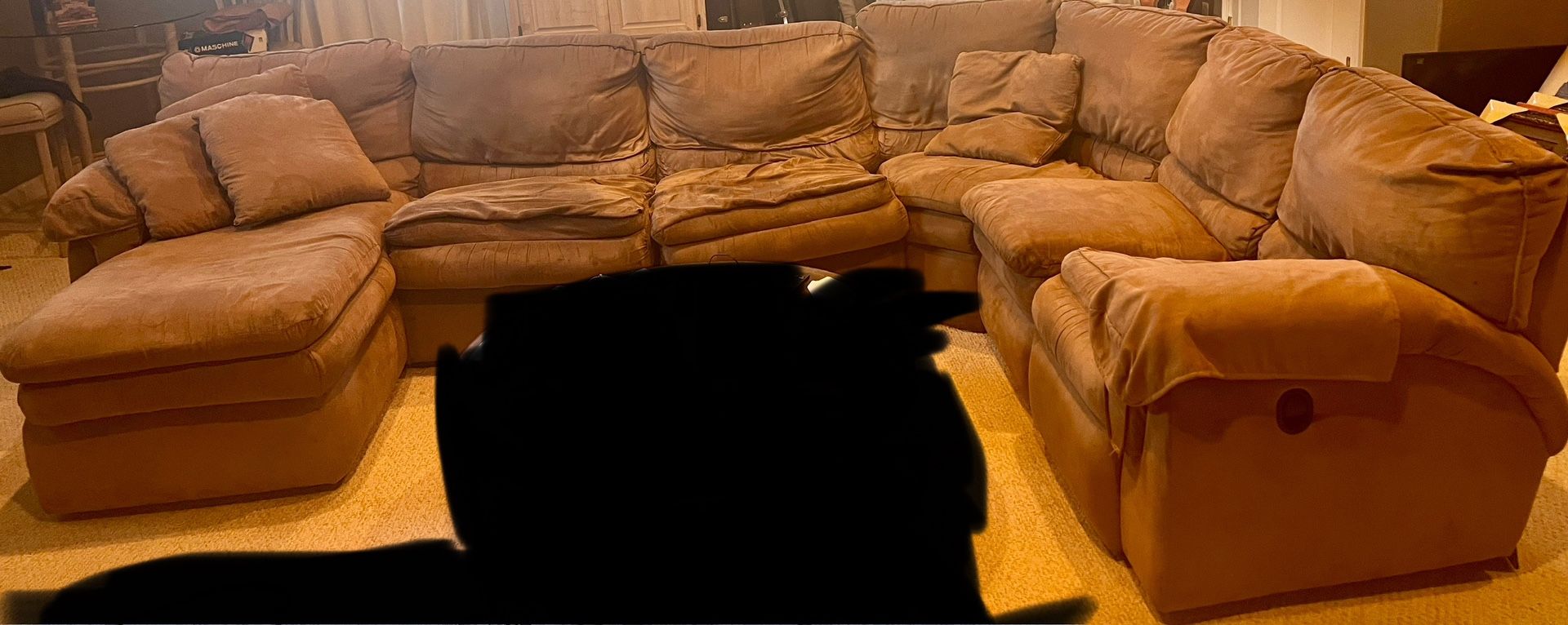 FREE LAZY BOY Large, Roomy Sectional W/Chaise & Reclining Seat