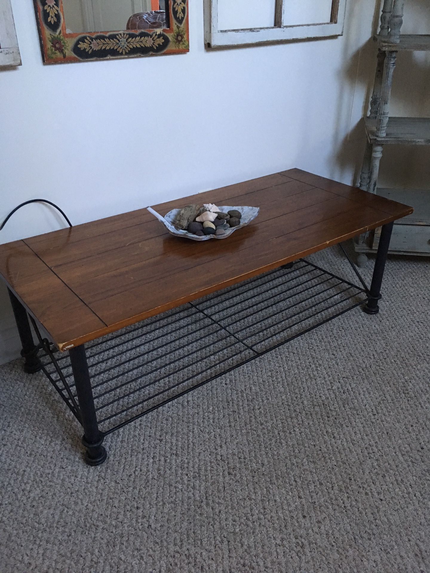 Wood and Iron Coffee Table