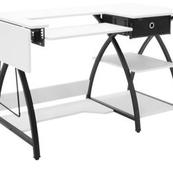 $85 p20#3 Sew Ready Comet Collection 56.75 in. W x 23.5 in. D PB Craft Sewing Table with Storage Drawer in White with negro Frame🌹