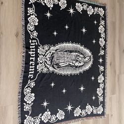 Authentic Supreme Virgin Mary Blanket Black FW18