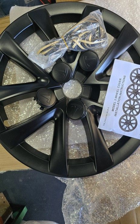 Wheel Hubcaps Rim Cover Compatible with 2017-2024 Tesla Model 3