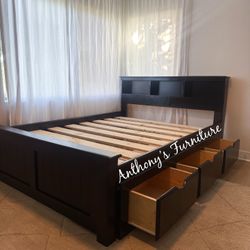 New Queen Bed And Mattress With Drawers 