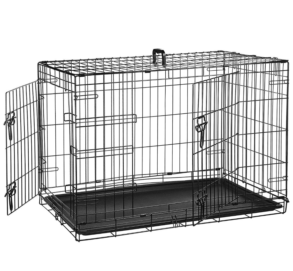 36” Double-Door Folding Metal Dog Crate