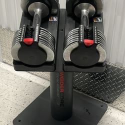 Weider Core SpaceSaver 100 Lb Adjustable Dumbbell Set with Stand 