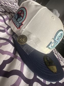 Hat Club Exclusive Seattle Mariners Fitted Hat 7 3/8 New Era White Two Tone