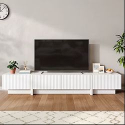 Elegent Fluted TV Stand+ Drawers+ Storage For TVs Up To 100 Inches