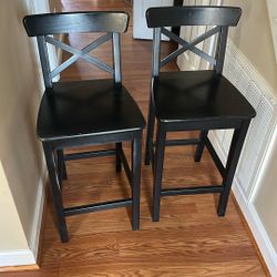 2 Black Bar Stools