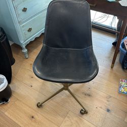 Used World Market Tyler Bi-Cast Leather Molded Office Chair – Black